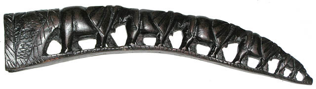 African hand carved elephant bridge