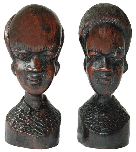 Swazi busts carved in Ebony