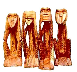 4 Piece Monkey set in Sandalwood