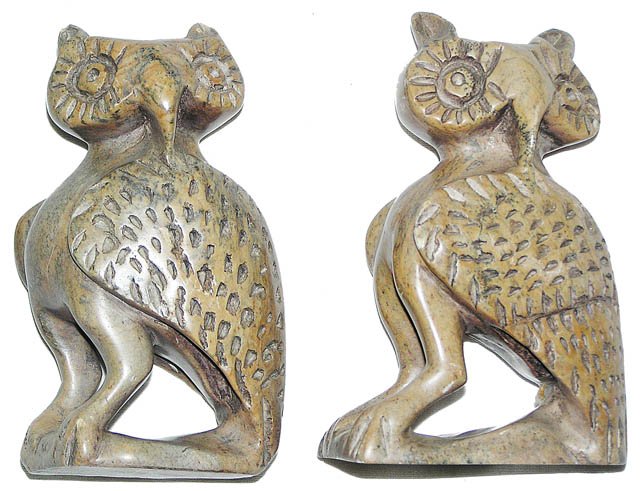 Owls in soapstone