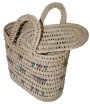 General purpose basket with lid in reeds