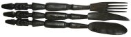 Spoon, fork & knife in Ebony