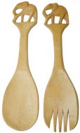 Salad spoon & fork in Mahogany