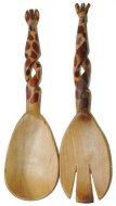 Salad spoon & fork in Mahogany